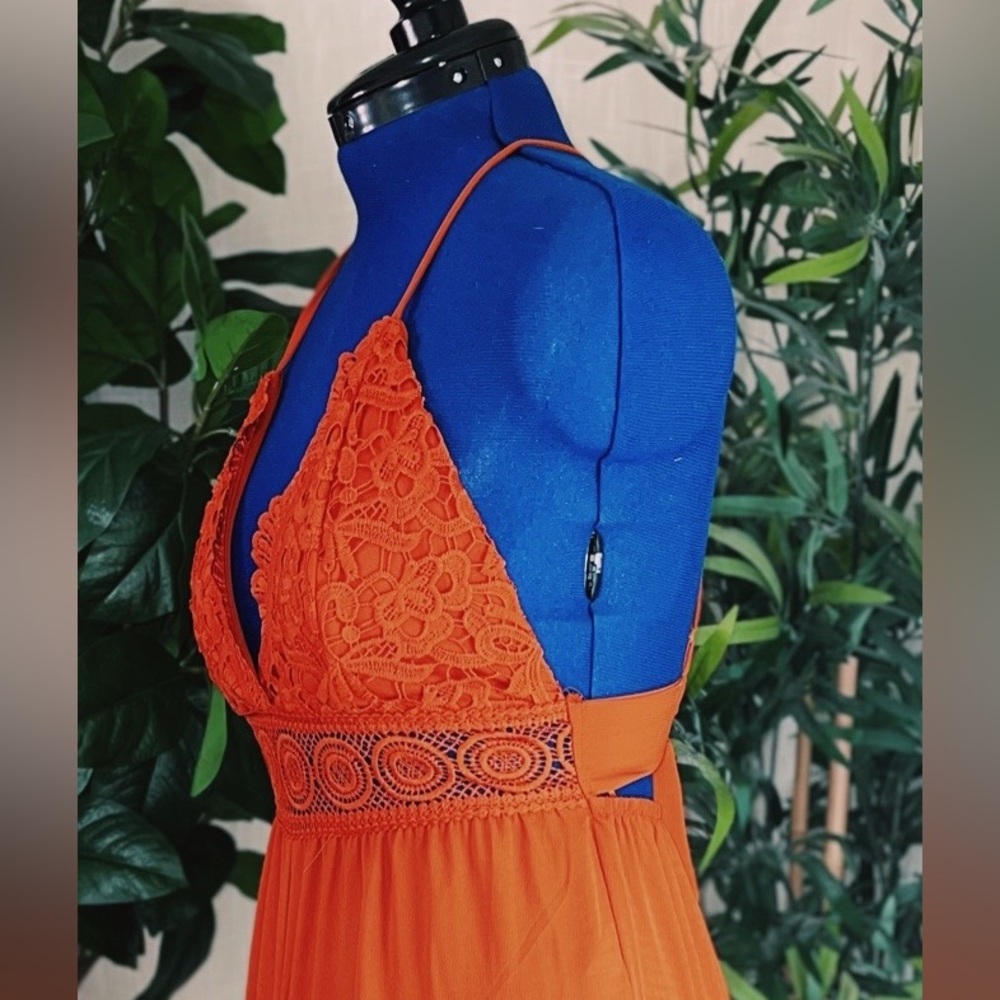Copper Colored Romper W/ Crossed Back & Tie/ Branded By Blashe/ Size L